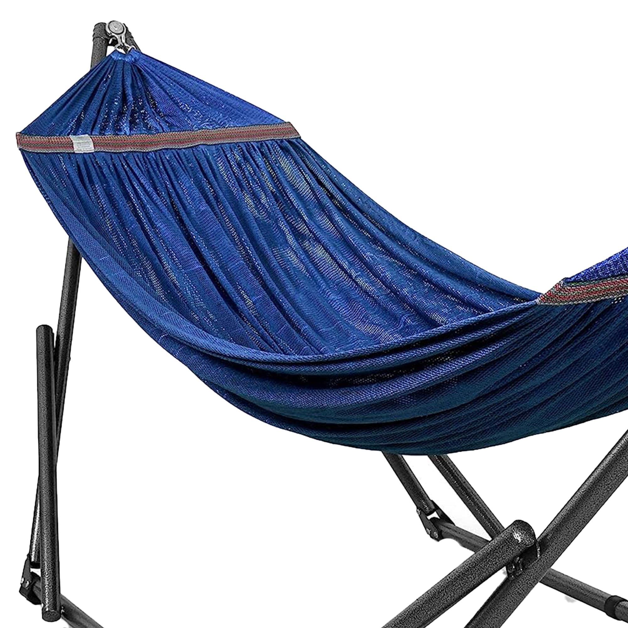 Tranquillo Universal 106.5" Double Hammock w Adjustable Stand & Bag, Aegean