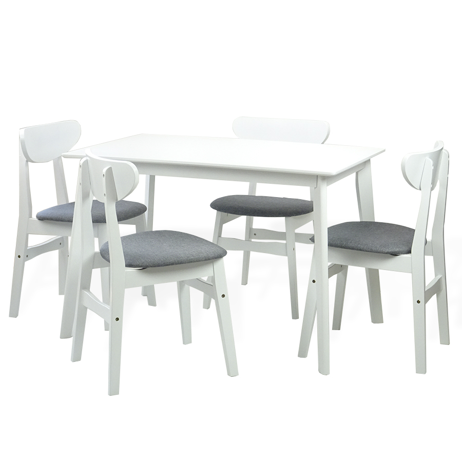 Buy Yumiko Solid Wood Rectangular Dining Table Kitchen Modern, White