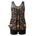 thumbnail image 5 of CALAFEBILA Tankini Womens Swimwear 2 Piece Modest Summer Floral Print Pleated Beach Bathing Suits, 5 of 6
