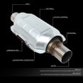 thumbnail image 6 of DNA Motoring OEM-CONV-048 15" L x 5" W x 4" H Stainless Steel Universal Weld On Catalytic Converter Exhaust Pipe 2"Inlet, 6 of 6