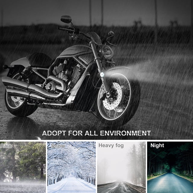 BESTYASH 2Ud Faro LED Para Motocicleta Negro Con Material Duradero Ideal Para Uso Y Todoterreno