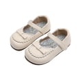 thumbnail image 4 of SYMSHOES Girls Mary Jane Shoes Beige with Adjustable Strap & Bow | Comfortable Dress Shoes for Kids, Little & Big Kids,Size 6, 4 of 5