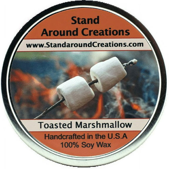 TOASTED MARSHMALLOW TIN 16-OZ. ALL NATURAL SOY CANDLE