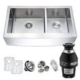 thumbnail image 2 of ANZZI Elysian Stainless Steel 33'' x 21'' Double Basin Farmhouse Kitchen Sink, 2 of 2
