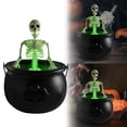 thumbnail image 1 of Halloween Decorations Desktop Ornament With LED Fog Maker Witch Cauldron And Skeleton Figurine For Living Room Home, 1 of 8