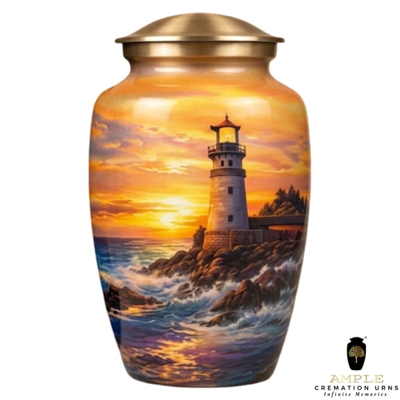 Lighthouse Ocean Cremation Urn for Human Ashes Nautical Memorial Funeral Urn