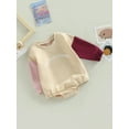 thumbnail image 4 of Coduop Infant Baby Boy Girl Color Block Sweatshirt Romper Long Sleeve Clothes 0-24 Months, 4 of 6