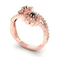 thumbnail image 2 of Halo Engagement Ring for Women - 0.48ct Natural London Blue Topaz in 14K Rose Gold Promise Ring, 2 of 6