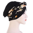 thumbnail image 4 of Turbante multicolor de moda con media trenza floral, sombrero trenzado con lunares, 4 of 6