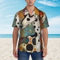 thumbnail image 2 of Balery Abstract Dalmatian Art Camisas hawaianas de manga corta para hombre, camisas playeras de corte holgado, camisas de vacaciones con botones,Large, 2 of 7