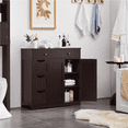 thumbnail image 3 of Yaheetech Free-Standing Floor Cabinet with Drawers and Doors for Bathroom,Espresso, 3 of 8