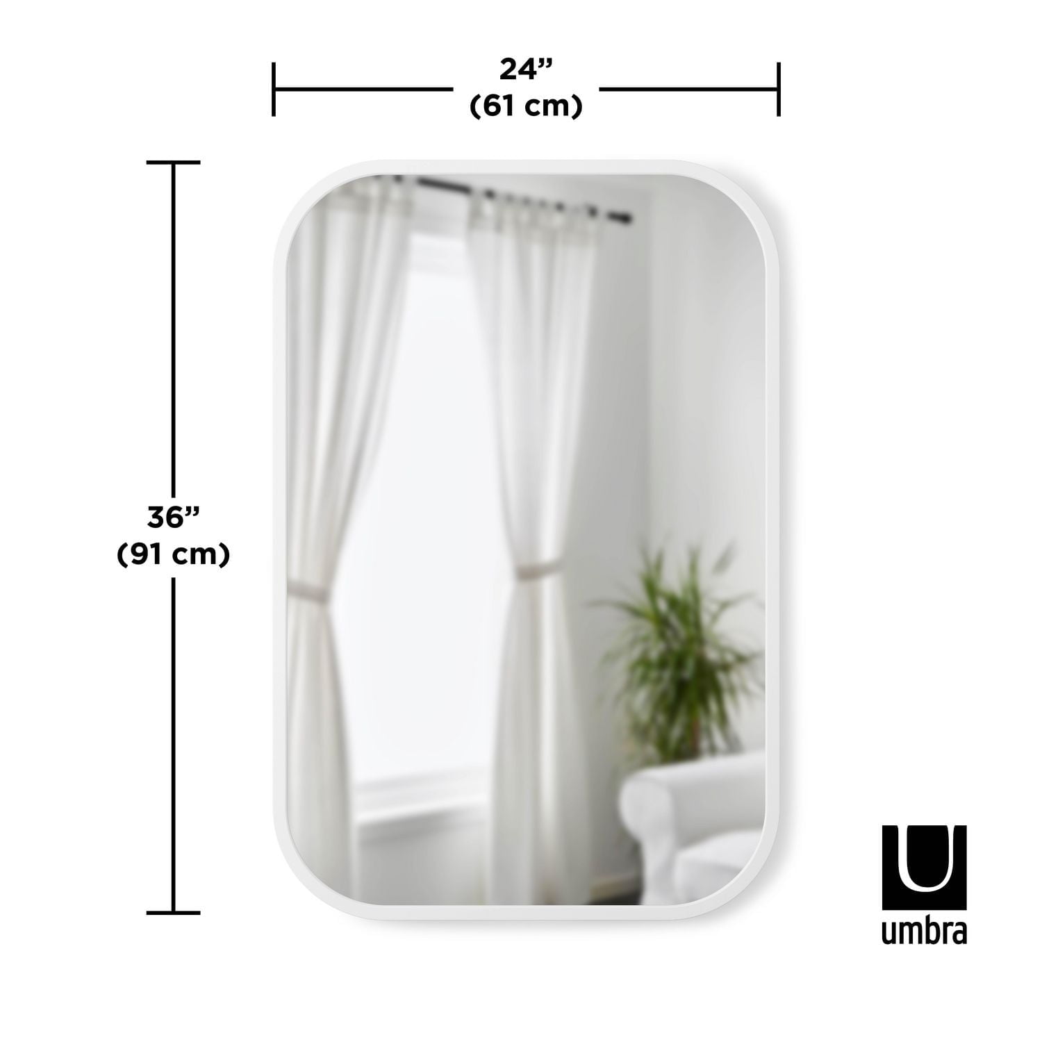 Umbra Hub Rectangular Mirror 24 x 36" (61 x 91 cm)