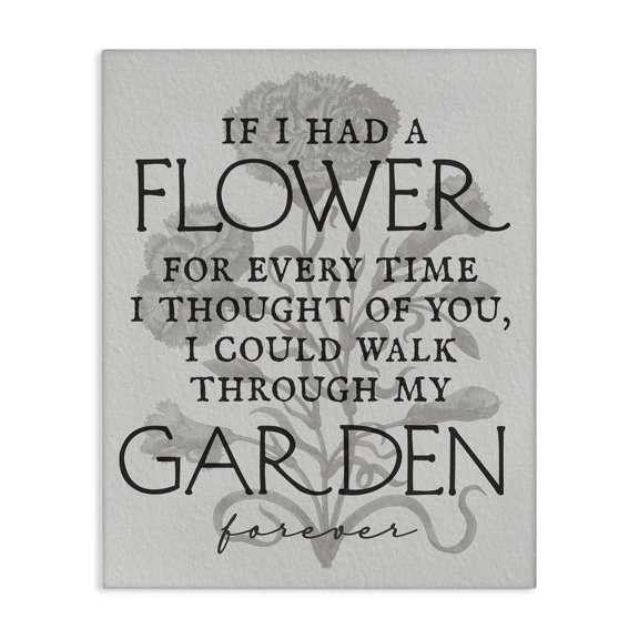 Stupell Industries Romantic Garden Phrase Plants & Flowers Painting Wrapped Canvas Art Print Wall Art, 16 x 20