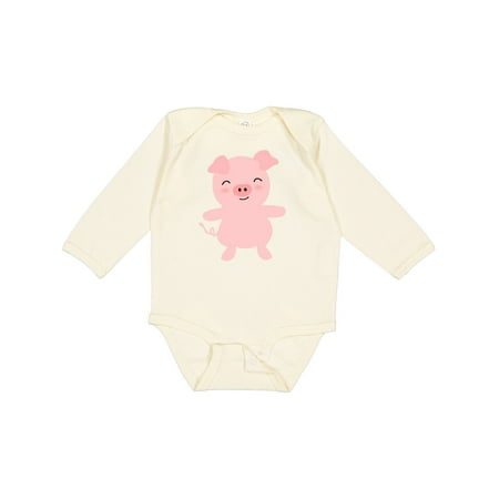 

Inktastic Cute Pig Gift Baby Boy or Baby Girl Long Sleeve Bodysuit