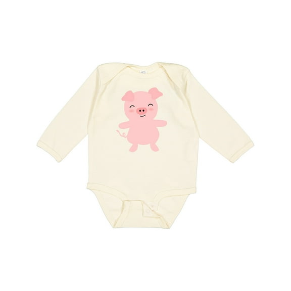 Inktastic Cute Pig Boys or Girls Long Sleeve Baby Bodysuit