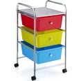 thumbnail image 2 of Rolling Cart Storage Bin 3 Drawes Plastic Drawers With Multicolor, 2 of 6