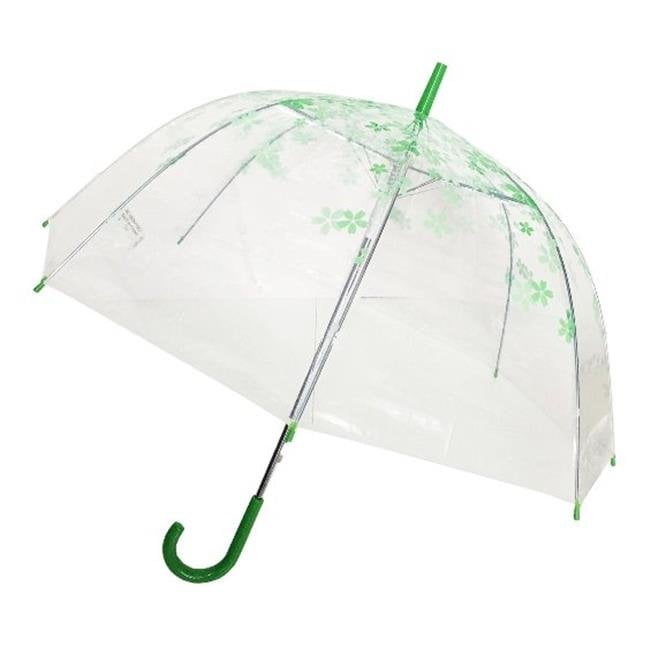 Umbrella Compact Folding for Women Green Lime Flower interior & Black Sun Block 