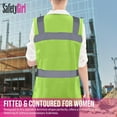 thumbnail image 6 of Women's Type R Class 2 High-Visibility Yellow Safety Vest for Women - M | Yellow Work Vest for Daytime Visibility | Fitted and Contoured with Zipper Closure and 2 Inside Pockets, 6 of 8