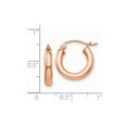 thumbnail image 3 of 14K Rose Gold Earring Hoop Women'S 16 mm Polished 3Mm Lightweight Tube Earrings, 3 of 3