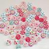 100 Pcs Mixed Vintage Wooden Buttons, Sewing Buttons 15mm Assorted Flower Button with 2 Holes, Craft Button Small Round Decorative for DIY Sewing Craft Decorative Handmade Projects