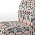 thumbnail image 4 of Designart "Fusion Of Blue Ikat Tribes" Blue Ikat Upholstered Accent Chair - Victorian Arm Chair For Living Room, 4 of 7