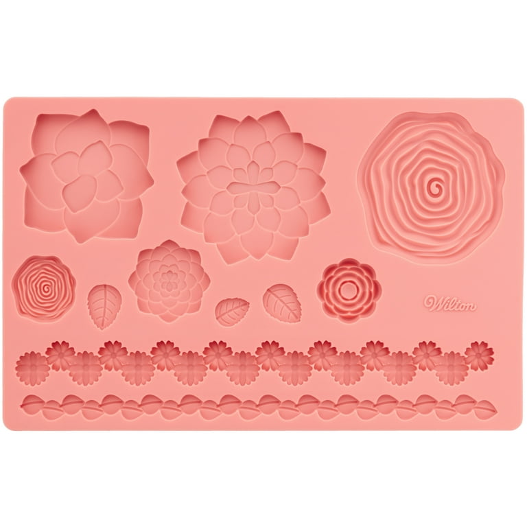 Pouf Roses and Leaves Silicone Mold – Summit Baking Supplies