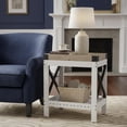 thumbnail image 5 of ZEXVIDA Narrow Side Table, End Table,Sofa Side Table, End Table Nightstand for Bedroom, Living Room, Small Spaces with 2 USB and 2 Power Outlets(with Outlets, White), 5 of 9