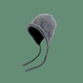 thumbnail image 1 of RXIRUCGD Womens Solid Color Plush Headband Ear Protection Lace Up Hat( Gray, Size:M ), 1 of 5