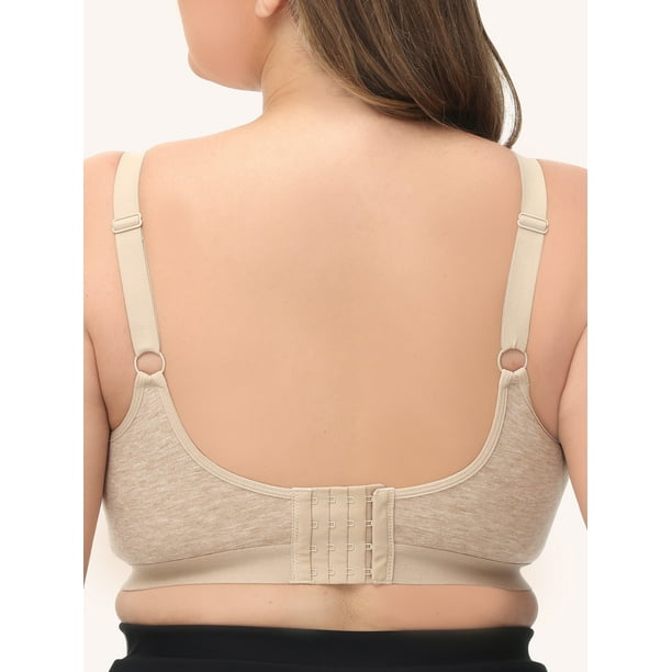 Women's Convertible Strap Everyday Bra Full Coverage Beauty Back Smoothing  T-Shirt Bras Padded Cup Lace Brassiere Khaki at  Women's Clothing  store