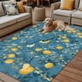 thumbnail image 2 of Fsddascl Summer Lemon Outdoor Rug for Patio/Deck/Porch, Non-Slip Large Area Rug 4 x 6 Ft, Spring Flower Bird Watercolor Blue Indoor Outdoor Rugs Washable Area Rugs, Reversible Camping Rug Carpet, 2 of 5