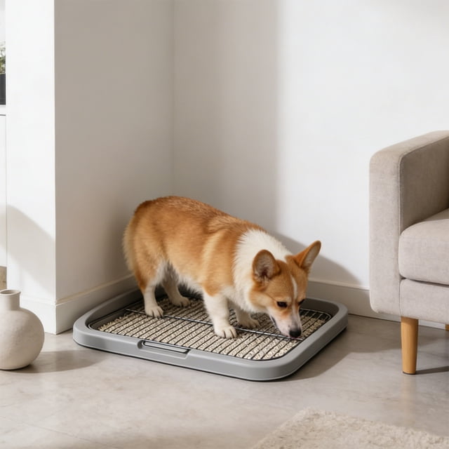 Dog Potty Tray For Small Medium Dogs With Removable Reseau Disclose Proof Base Plain Clean Pet Litter Box Portable Dog Litter Box For Apartment Balcony Travel