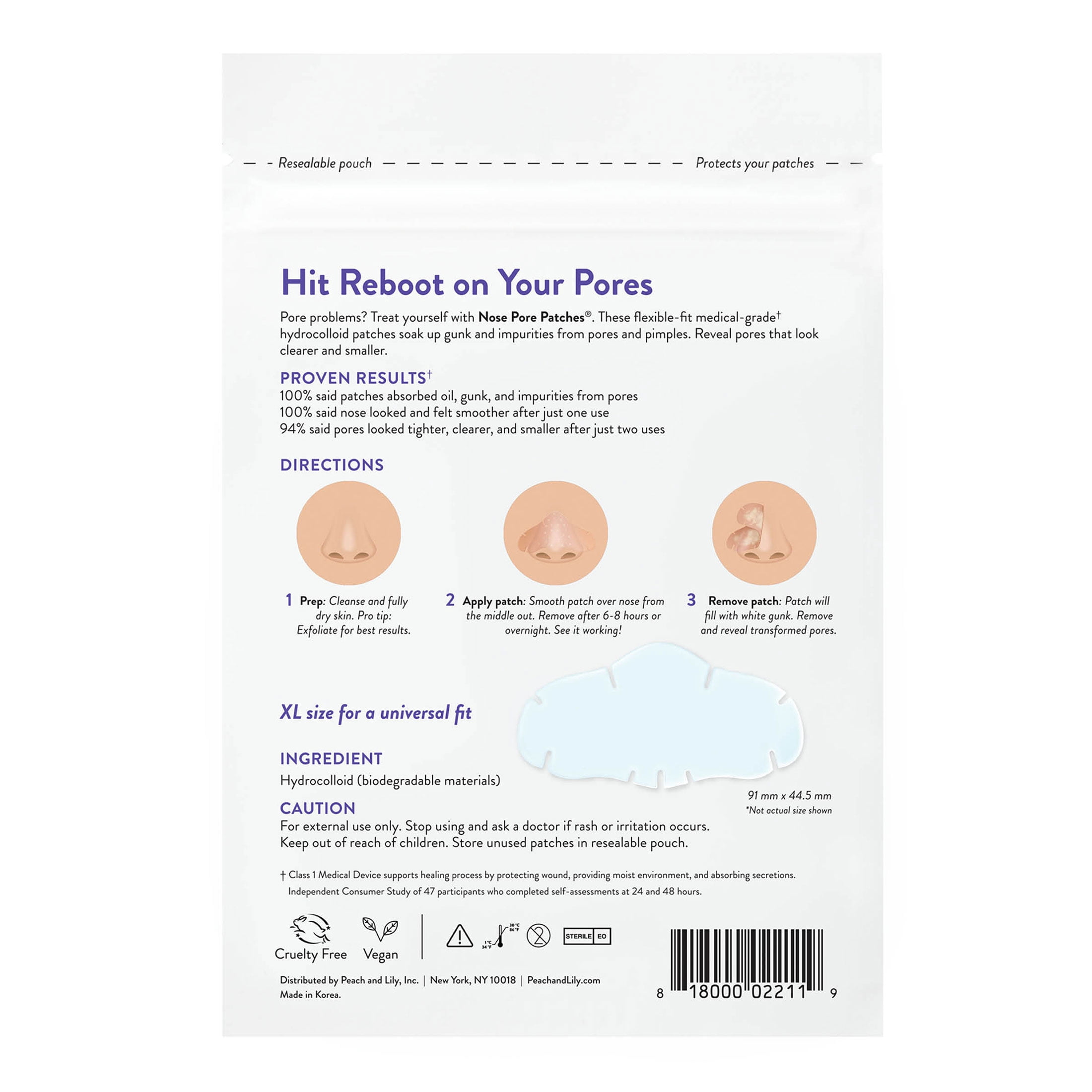 Peach Slices Nose Pore Patches, 7ct