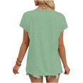 thumbnail image 6 of Womens Summer Tops V Neck Tunic T Shirt Cap Sleeve Business Casual Spring Outfits Loose Beach Vacation Clothes Basic Tees, 6 of 6