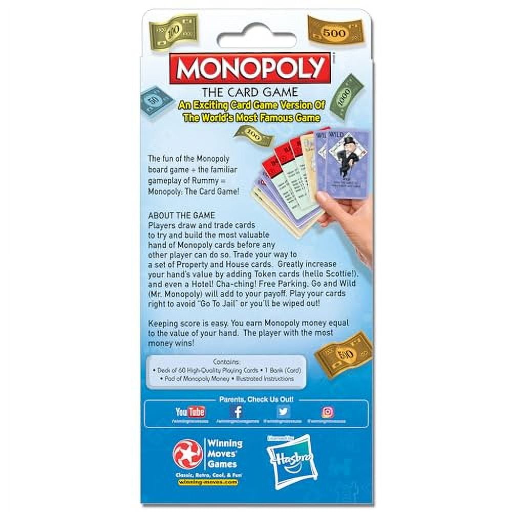 Winning Moves Monopoly The Card Game Games USA, Rummy Style Card Game Version of The World's Most Famous Game for 2 to 4 Players, Ages 8+, Blue C43