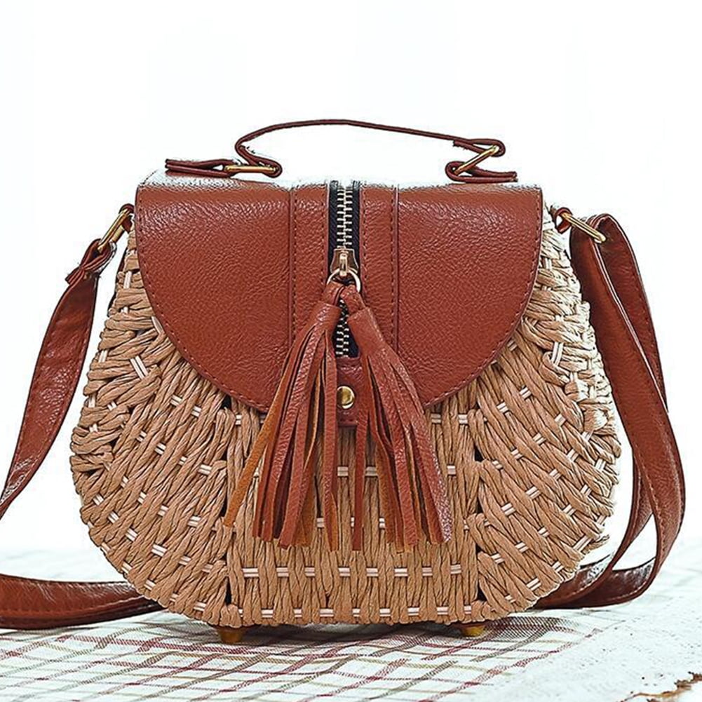 round woven bag