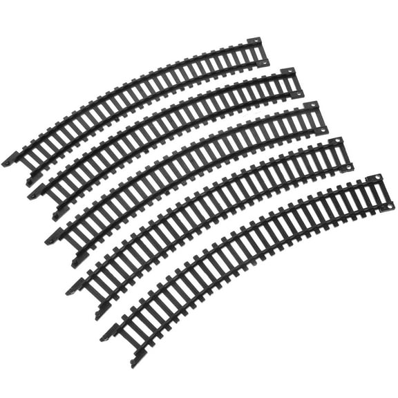 WASHWEPE Electric Train Tracks Toy Train Track Set 5Pcs Black Plastic Railway System For Toddlers