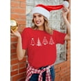 thumbnail image 5 of Christmas Tree Shirt for Women Merry Christmas Printed T-Shirts Short Sleeve Holiday Tee Xmas Gift Tops, 5 of 6