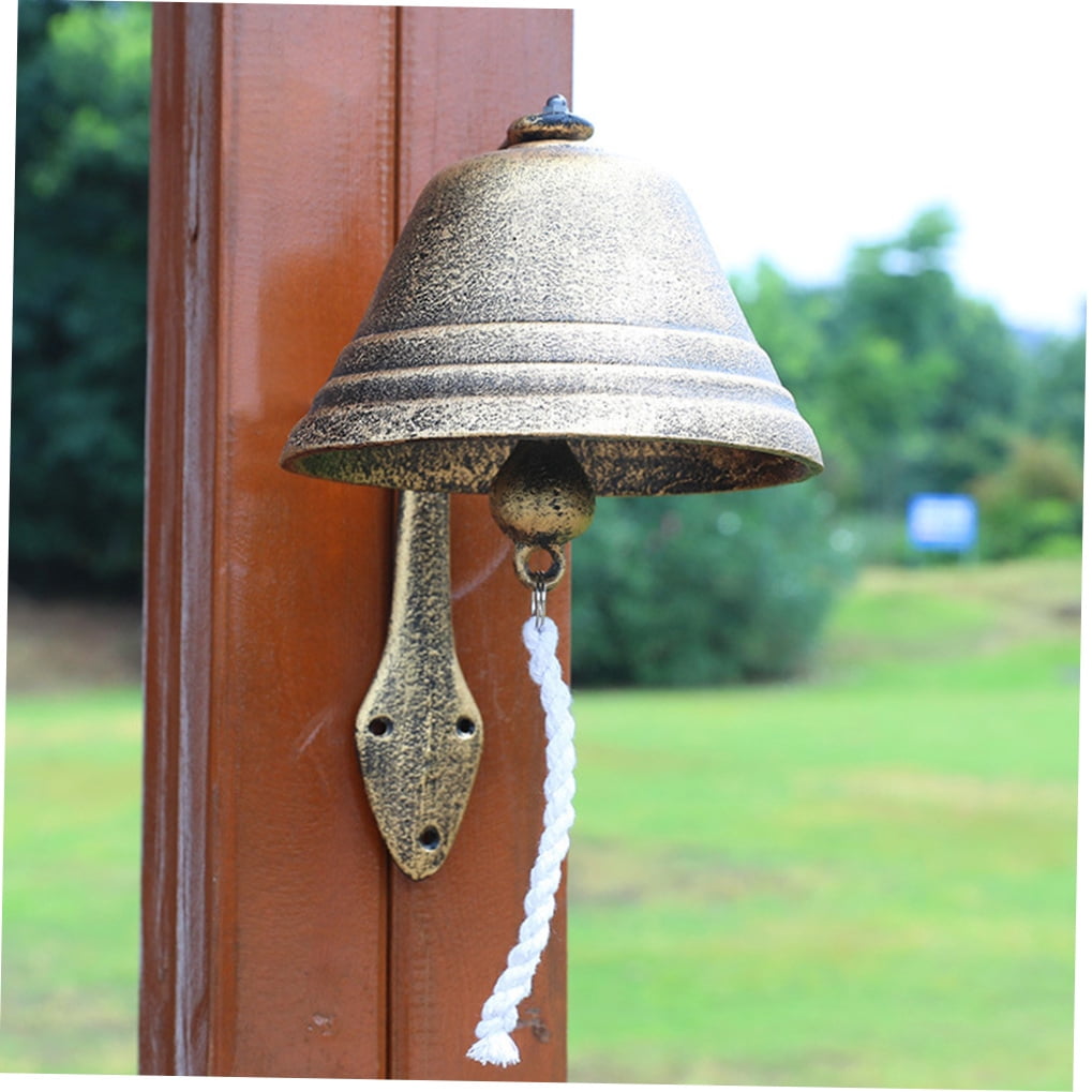 Pretyzoom Traditional Brown Retro Doorbell for Front Door Garden Cabin Wall Decoration