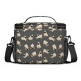 thumbnail image 3 of Pug Gray Pattern Insulated Lunch Box for Women Men, Medium Leakproof Cooler Bag with Adjustable Strap, 10"x6.7"x8", 3 of 6