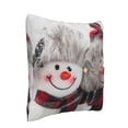 thumbnail image 2 of Bingfone Christmas Snowman With Hat Linen Throw Pillow Covers Cushion Case Pocket Button Vintage Farmhouse Pillowcase for Sofa Couch Bed 18"x18", 2 of 9