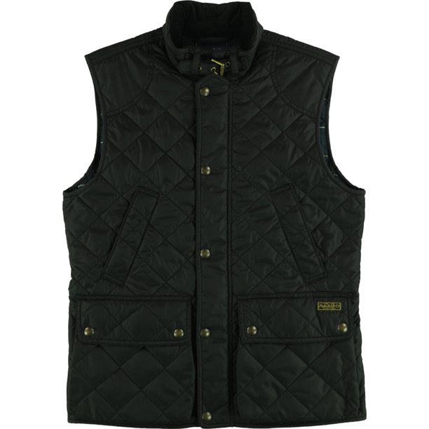 Ralph Lauren Chaleco acolchado con cremallera completa para hombre, negro, pequeño Ralph Lauren Chaleco acolchado