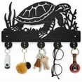 thumbnail image 1 of Ganchos para abrigos de tortuga marina de coral de 11,8 × 7 pulgadas, de madera, para colgar llaves de animales marinos, para pared, decoración de pared, 5 ganchos de aleación., 1 of 9