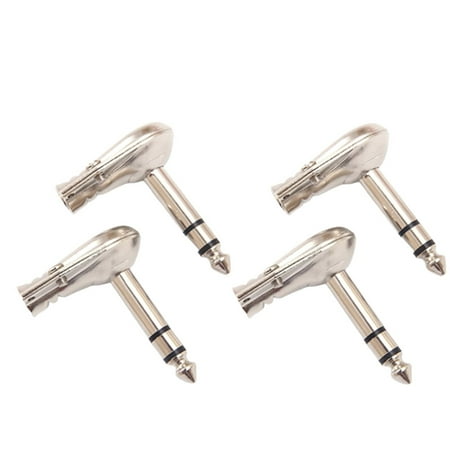 

4Pcs 6.35Mm 1/4 Inch Stereo Trs Right Angle Guitar Plug Flat Male Connector