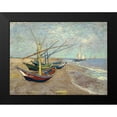 thumbnail image 2 of Van Gogh, Vincent 24x19 Black Modern Framed Museum Art Print Titled - Fishing Boats on the Beach at Les Saintes-Maries-de-la-Mer, 2 of 5