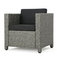 thumbnail image 3 of Christopher Knight Home Puerta Outdoor Wicker Club Chair with Water Resistant Cushions, Mixed Black / Dark Grey, 3 of 9