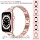 thumbnail image 3 of Banda 38 mm 40 mm 42 mm 44 mm iWatch SE Serie 6 Serie 5 4 3 2 1, pulsera de repuesto Bling iWatch Band, correa de pulsera de metal de acero inoxidable con diamantes de imitación de diamantes Adepaton LRWJ877-8, 3 of 8