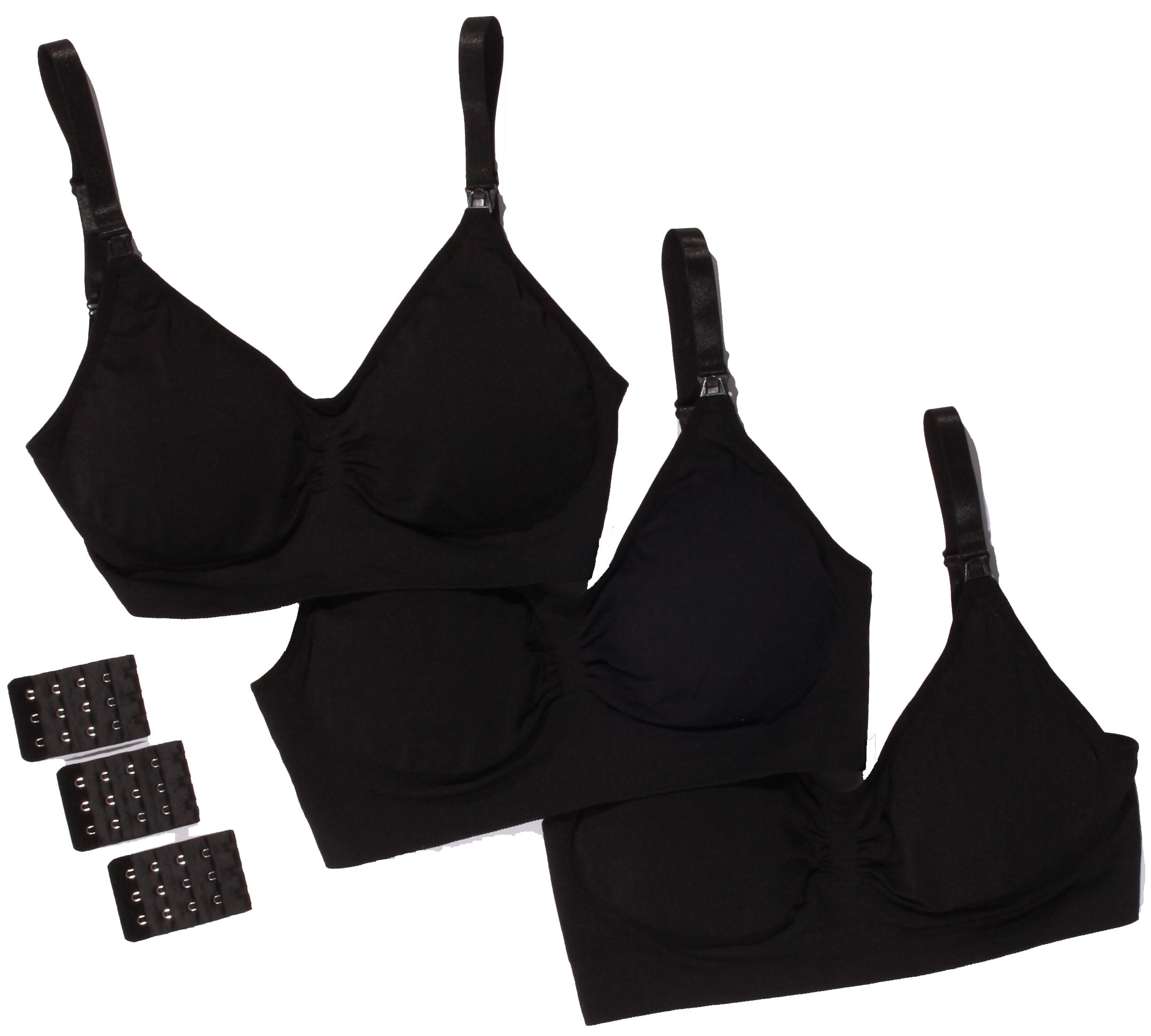 Just Intimates Nursing Bras for Women (Pack of 3) (XLarge, Black