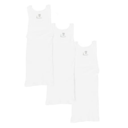 Hanes Men's White Tank Undershirts, 3 Pack