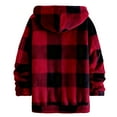 thumbnail image 5 of Pitauce Mens Plaid Sherpa Jacket Button Down Plush Flannel Coat Casual Warm Fleece Lined Outerwear Jacket with Pockets, 5 of 9
