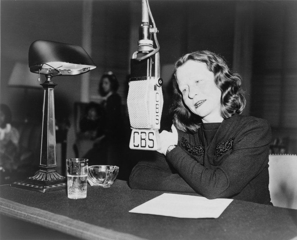 Edna St Vincent Millay 1892 1950 American Poet Seated Behind Cbs Microphone Speaking On The Children Are Also People Walmart Com Walmart Com